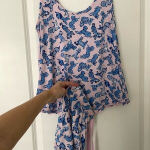 Pink and Blue Animal Print Sleep Set